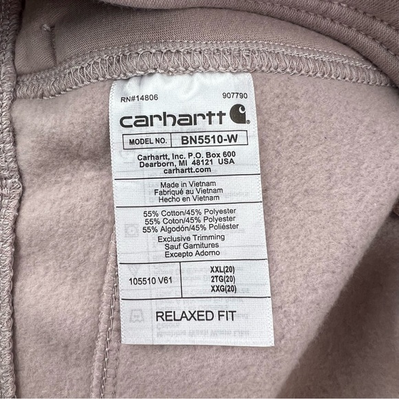 Carhartt Women’s Relaxed Fit Fleece Jogger Sweatpants Mink 105510-V61 Size XXL - Picture 8 of 10